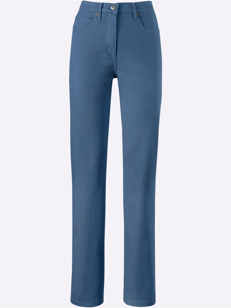 Jean élancé en denim avec broderie sur poches arrière - Taille standard - Witt Bleu Blanc - Kiabi