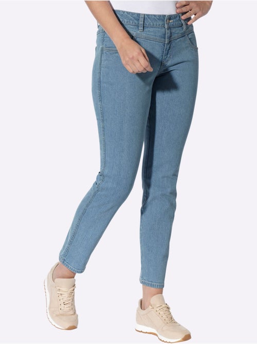 Jean empiècement devant et au dos - taille standard - helline - Kiabi Jean empiècement devant et au dos - taille standard - helline - Kiabi