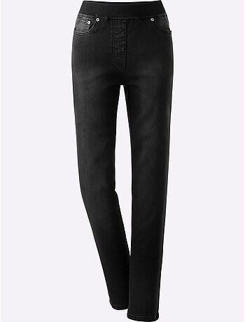 Jean en coton à ceinture intégrée et fermeture à bouton - Taille extra courte - Witt