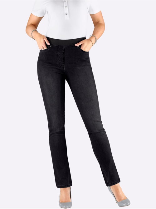 Jean en coton à ceinture intégrée et fermeture à bouton - Taille extra courte - Witt - Kiabi Jean en coton à ceinture intégrée et fermeture à bouton - Taille extra courte - Witt - Kiabi