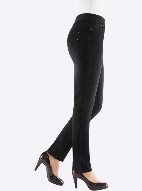 Jean en coton à ceinture intégrée et fermeture à bouton - Taille extra courte - Witt - Kiabi Jean en coton à ceinture intégrée et fermeture à bouton - Taille extra courte - Witt - Kiabi