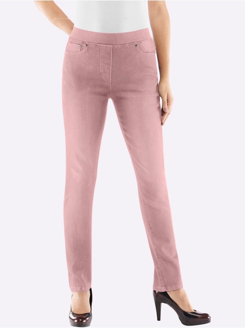Jean en coton à ceinture tricotée intégrée et poches arrière - Taille standard - Witt Rose - Kiabi