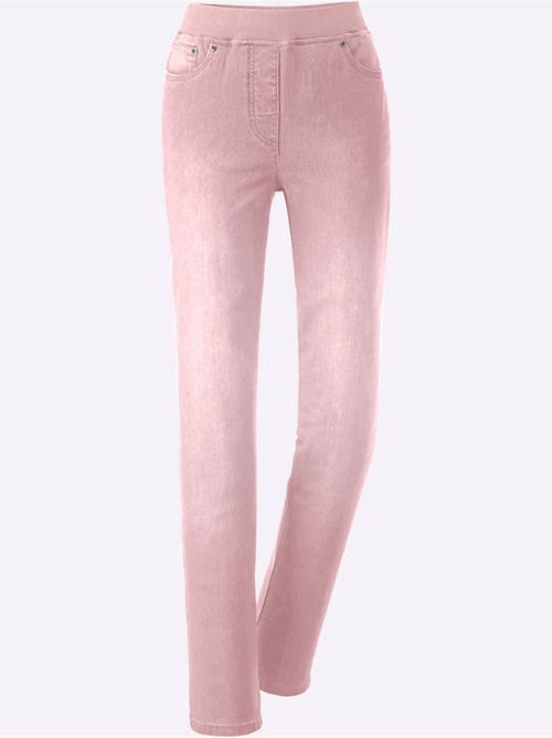 Jean en coton à ceinture tricotée intégrée et poches arrière - Taille standard - Witt - Kiabi