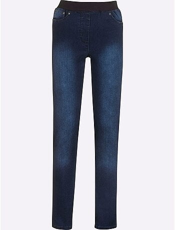 Jean en coton à ceinture intégrée et fermeture à bouton - Taille extra courte - Witt