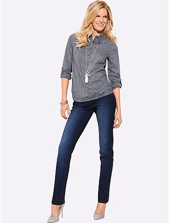 Jean en coton à ceinture intégrée et fermeture à bouton - Taille extra courte - Witt