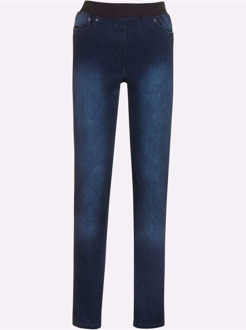 Jean en coton à taille confortable et poches pratiques - Taille extra courte - Witt Bleu foncé - Kiabi