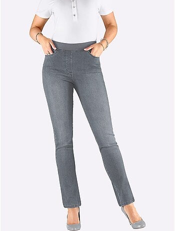 Jean en coton à ceinture intégrée et fermeture à bouton - Taille extra courte - Witt
