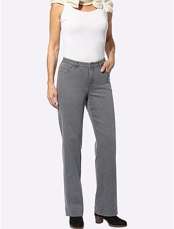 Jean en coton avec ceinture gainante et coupe classique 5 poches - taille standard - moda vilona