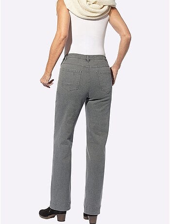 Jean en coton avec ceinture gainante et coupe classique 5 poches - taille standard - moda vilona