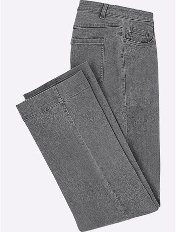 Jean en coton avec ceinture gainante et coupe classique 5 poches - taille standard - moda vilona