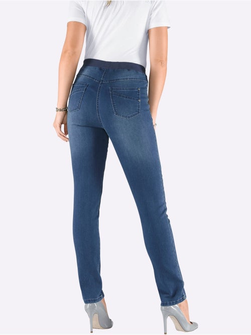 Jean en coton avec ceinture tricot intégrée et deux poches - Taille courte - Witt - Kiabi Jean en coton avec ceinture tricot intégrée et deux poches - Taille courte - Witt - Kiabi