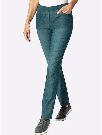Jean confortable à taille élastique avec poches et aspect délavé - taille extra courte - witt