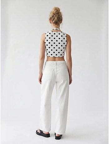 Jean en coton taille haute à jambe large mixray