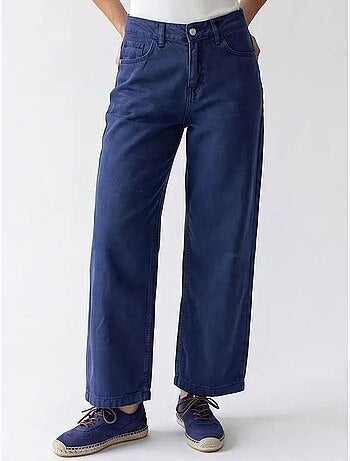 Jean en coton taille haute à jambe large mixray