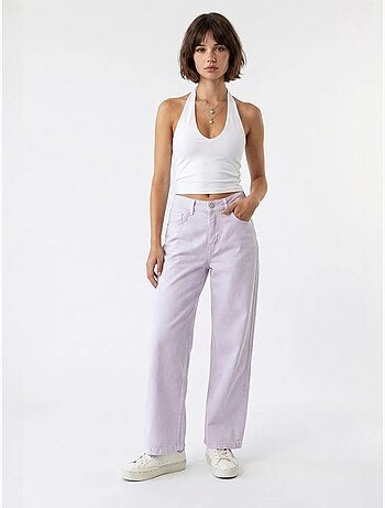 Jean en coton taille haute à jambe large mixray