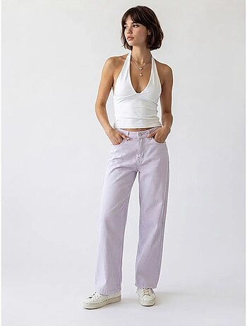 Jean en coton taille haute à jambe large mixray