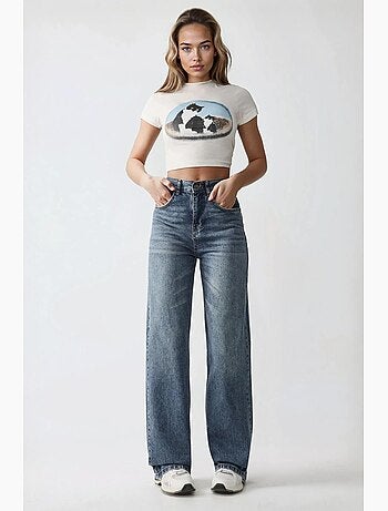 Jean en denim à jambe droite hiccup