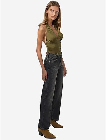 Jean en denim à jambe droite