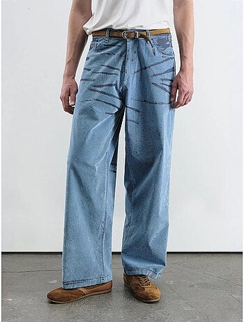 Jean en denim à jambe large abstraite giesto
