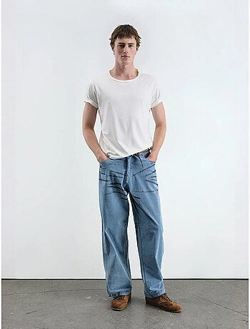 Jean en denim à jambe large abstraite giesto