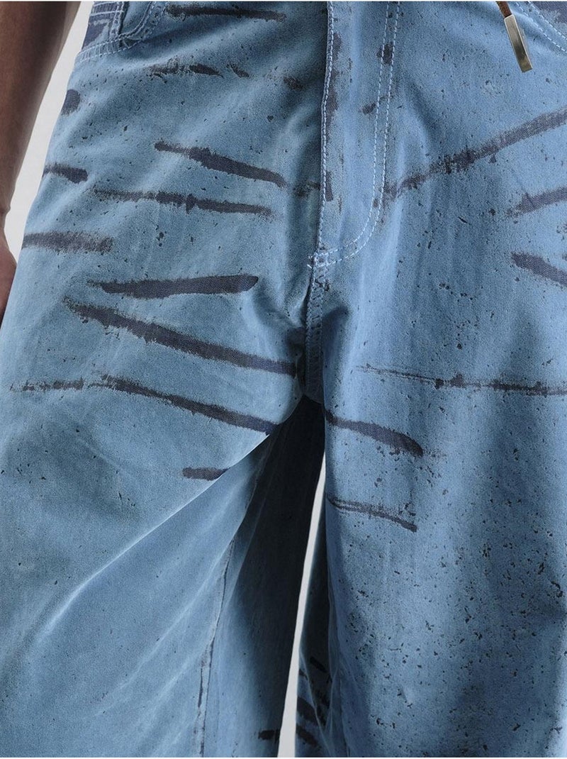 Jean en denim à jambe large abstraite giesto Bleu clair - Kiabi
