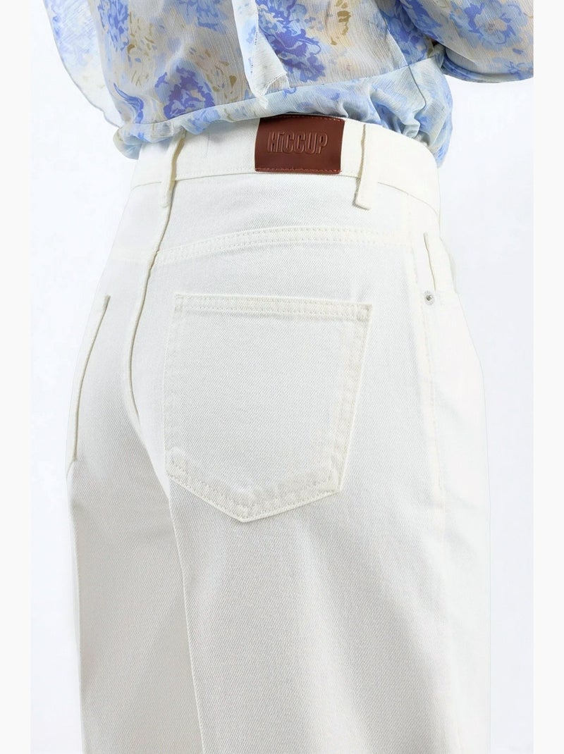 Jean en denim à jambe large hiccup Blanc - Kiabi