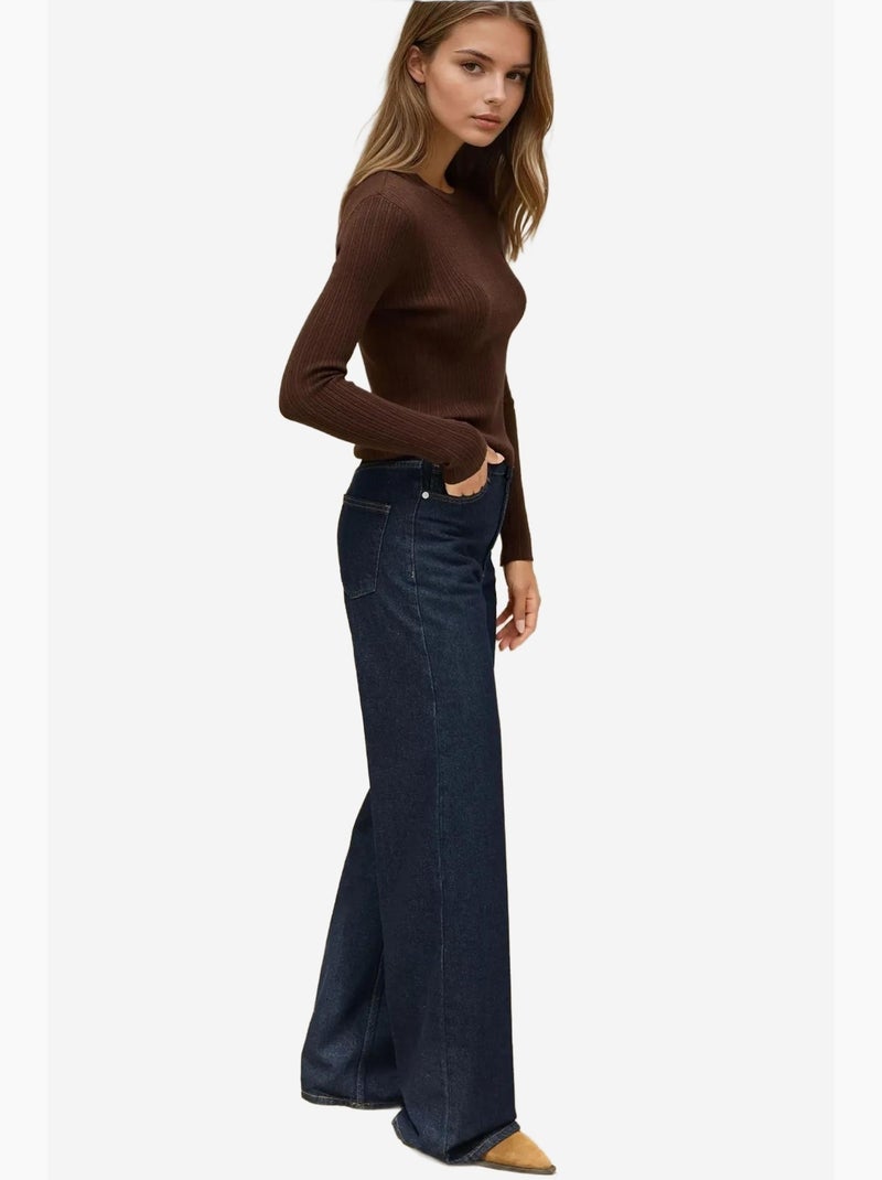 Jean en denim à jambe large hiccup Bleu gris - Kiabi