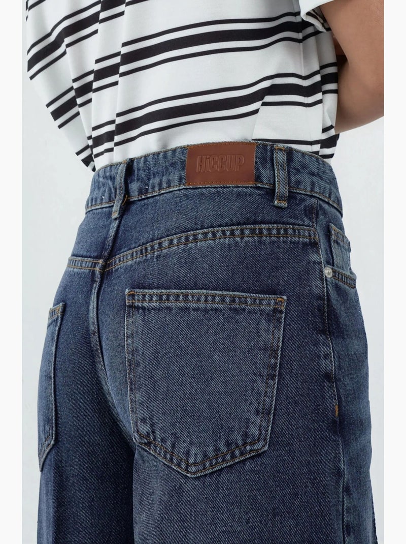Jean en denim à jambe large hiccup Bleu saphir - Kiabi