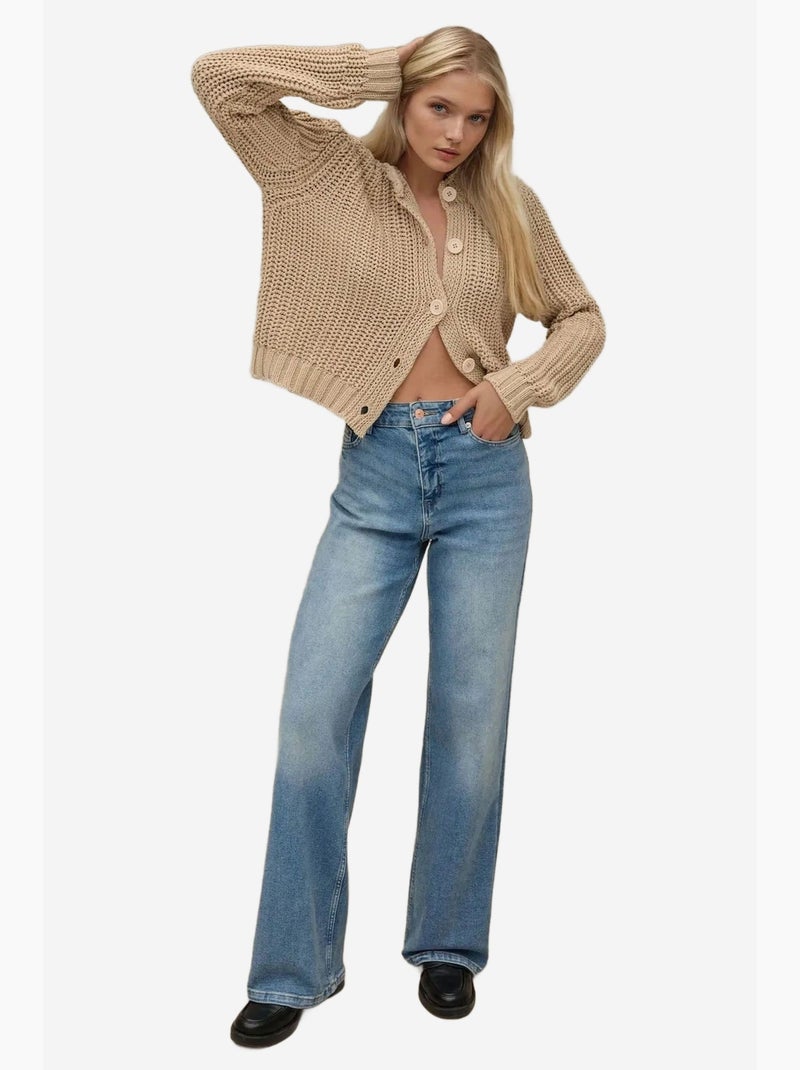 Jean en denim à jambe large hiccup Bleu saphir - Kiabi