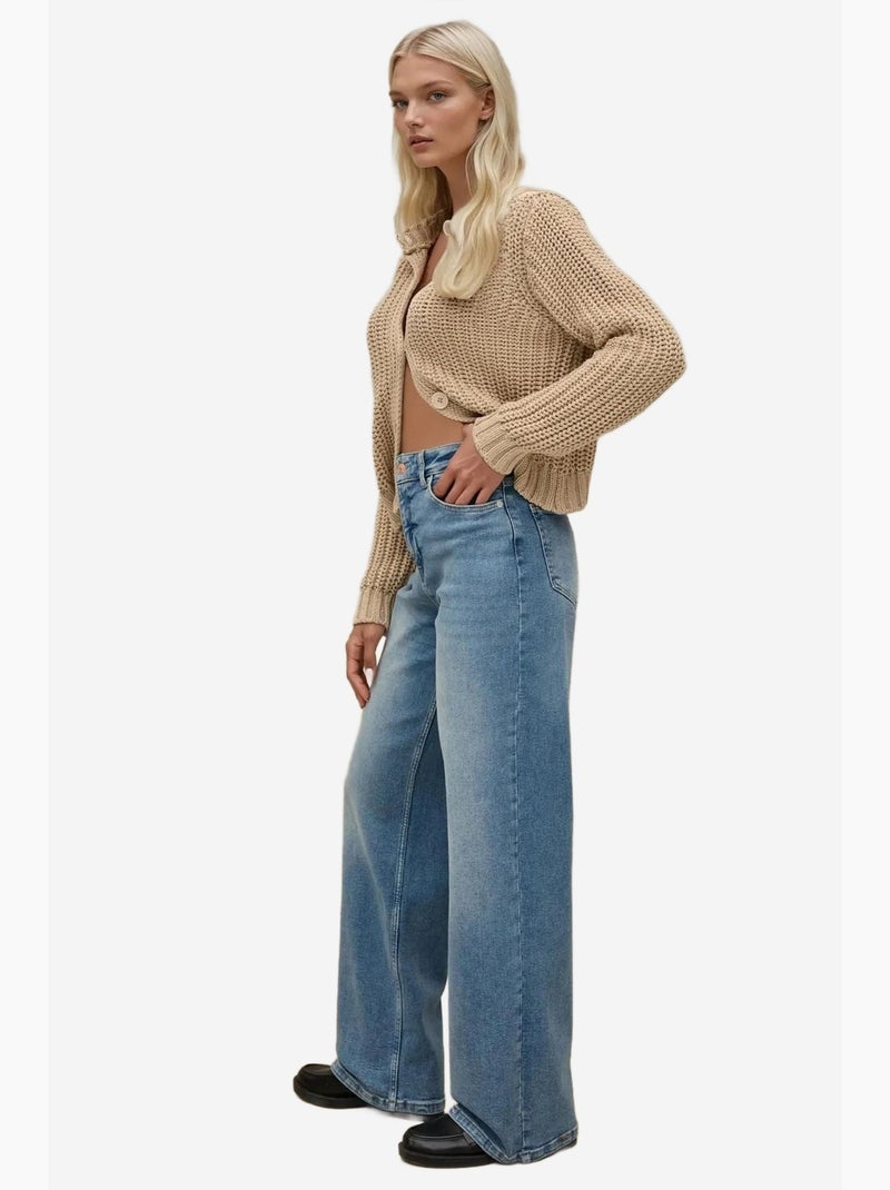 Jean en denim à jambe large hiccup Bleu saphir - Kiabi