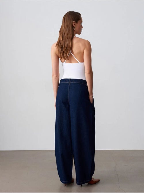 Jean En Denim À Taille Haute Et Jambe Large - Kiabi