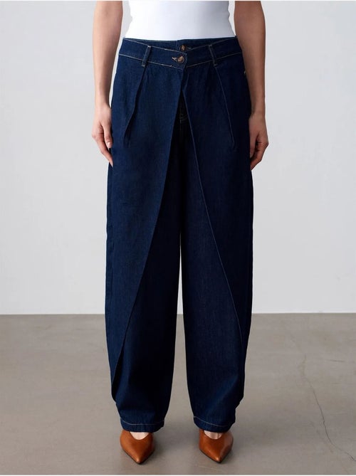 Jean En Denim À Taille Haute Et Jambe Large - Kiabi