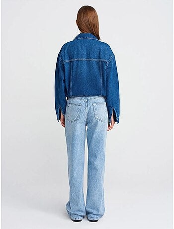 Jean en denim à taille haute et jambe large dilvin