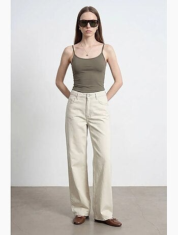 Jean en denim à taille haute et jambe large dilvin