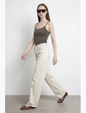 Jean en denim à taille haute et jambe large dilvin