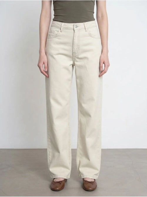 Jean En Denim À Taille Haute Et Jambe Large - Kiabi