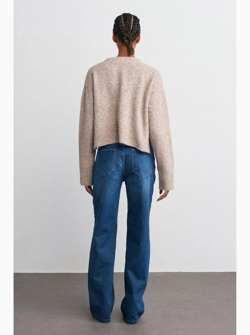 Jean en denim à taille mi-haute et jambe évasée dilvin - Kiabi Jean en denim à taille mi-haute et jambe évasée dilvin - Kiabi