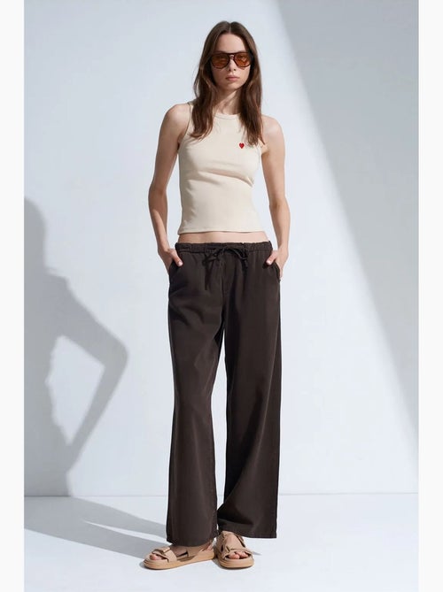 Jean en denim à taille mi-haute et jambe large dilvin - Kiabi
