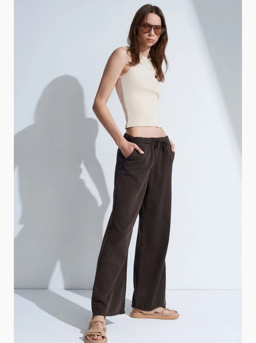 Jean en denim à taille mi-haute et jambe large dilvin - Kiabi