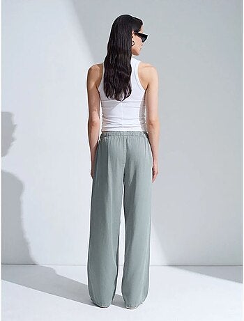 Jean en denim à taille mi-haute et jambe large dilvin