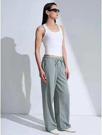 Jean en denim à taille mi-haute et jambe large dilvin