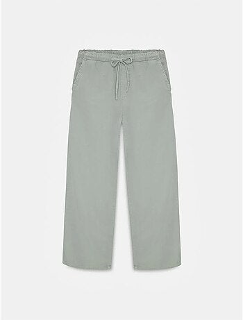 Jean en denim à taille mi-haute et jambe large dilvin
