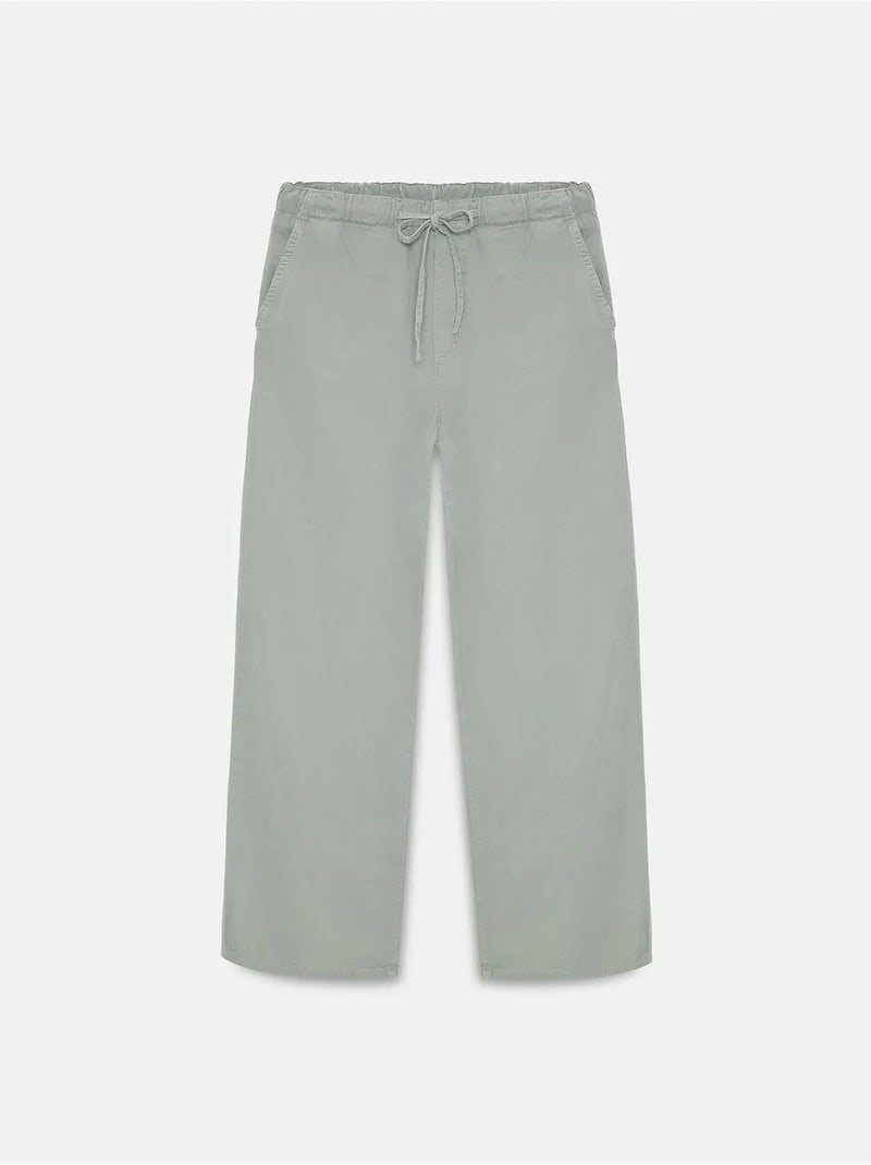 Jean en denim à taille mi-haute et jambe large dilvin Vert - Kiabi