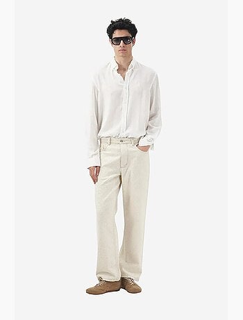 Jean en denim à taille moyenne et jambe droite giesto