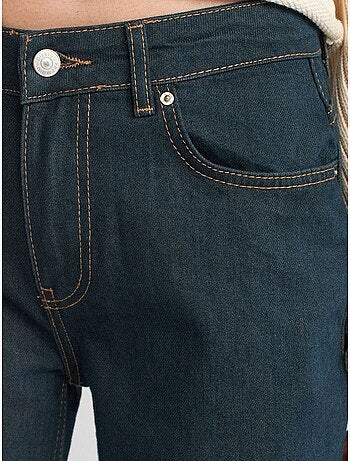 Jean en denim coton à taille mi-haute et jambe large dilvin