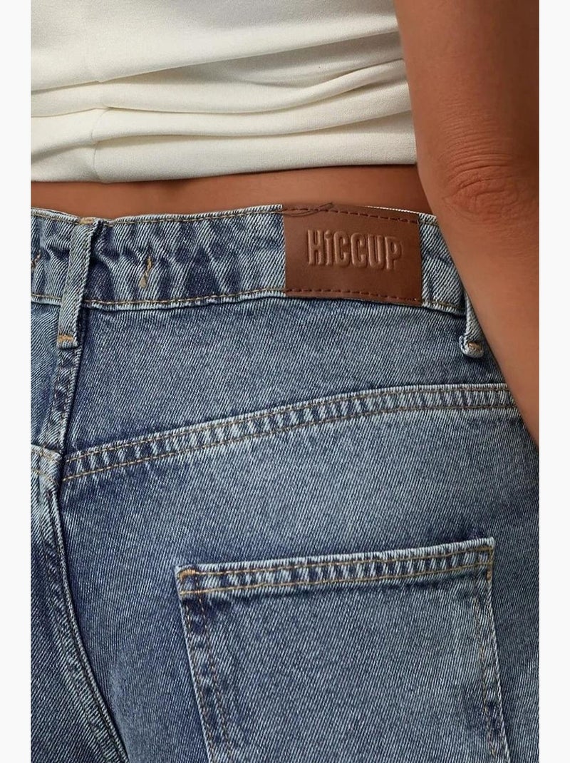 Jean en denim coupe ample à jambe large hiccup Bleu saphir - Kiabi