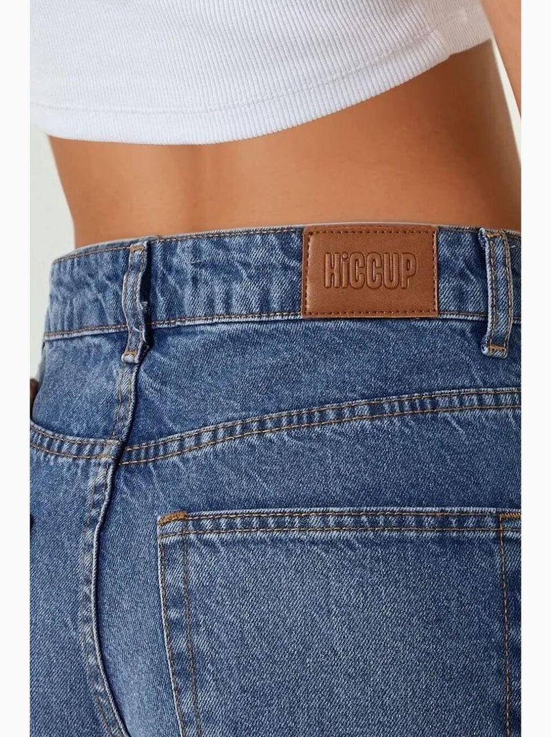 Jean en denim coupe ample hiccup Bleu saphir - Kiabi