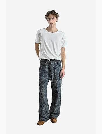 Jean en denim coupe baggy avec détails en sequins giesto