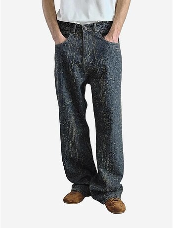 Jean en denim coupe baggy avec détails en sequins giesto