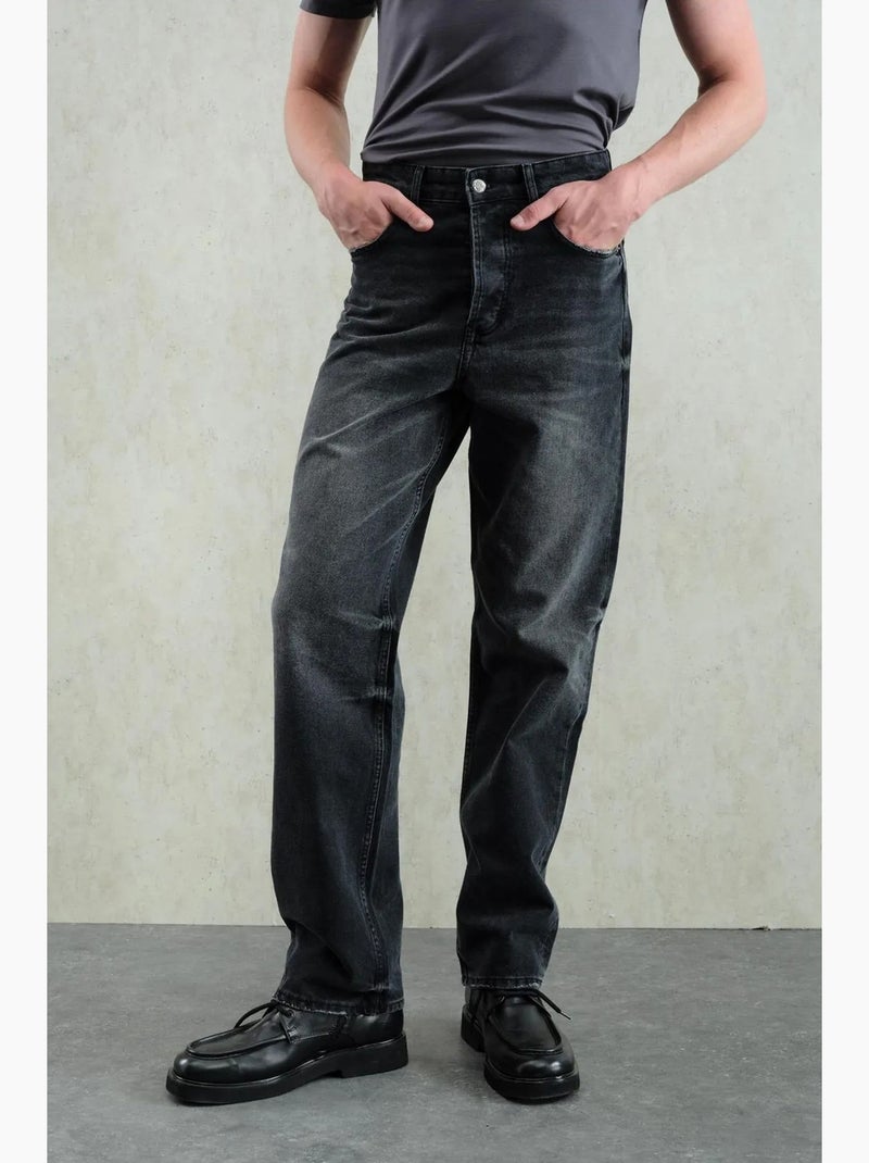 Jean en denim coupe droite pour homme giesto Gris foncé - Kiabi